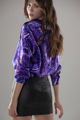 Picture of “Ale” animalier purple print silk shirt