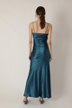 Picture of “Roby” petroleum blue silk dress