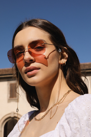 Picture of "Olivia" chain coral sunglasses