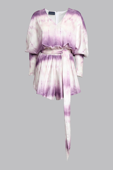 Immagine di Jumpsuit corta in velluto tie-dye