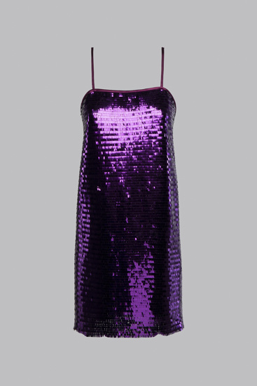 Picture of Minidress with sequins purple